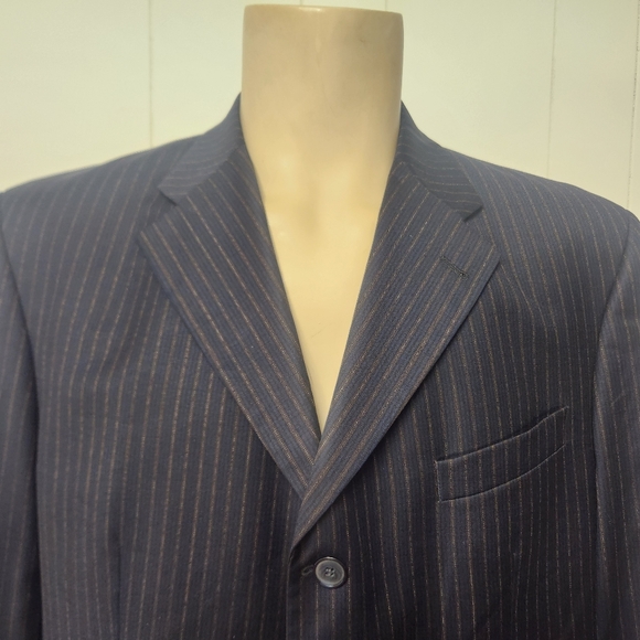 YSL sport coat 44L navy pinstripe - Picture 4 of 10